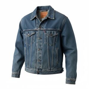 Vintage Levi's Trucker Jacket Eagle Embroidery ‘90s Medium Blue Denim 70507-0389